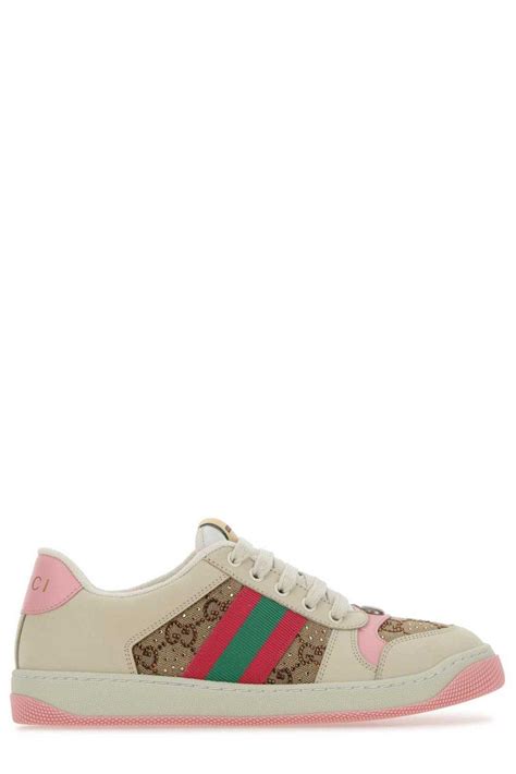 silver gucci sneakers men's|Gucci screener sneakers with crystals.